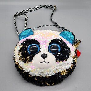 TY Flippables Sequin Bamboo the Panda 9" Fashion Purse 6 Ways to Wear